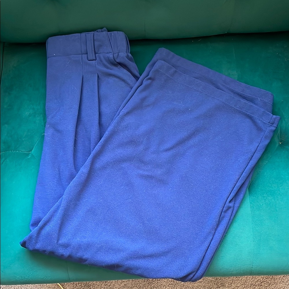 HALARA Blue Wide Leg Waffle Pants
